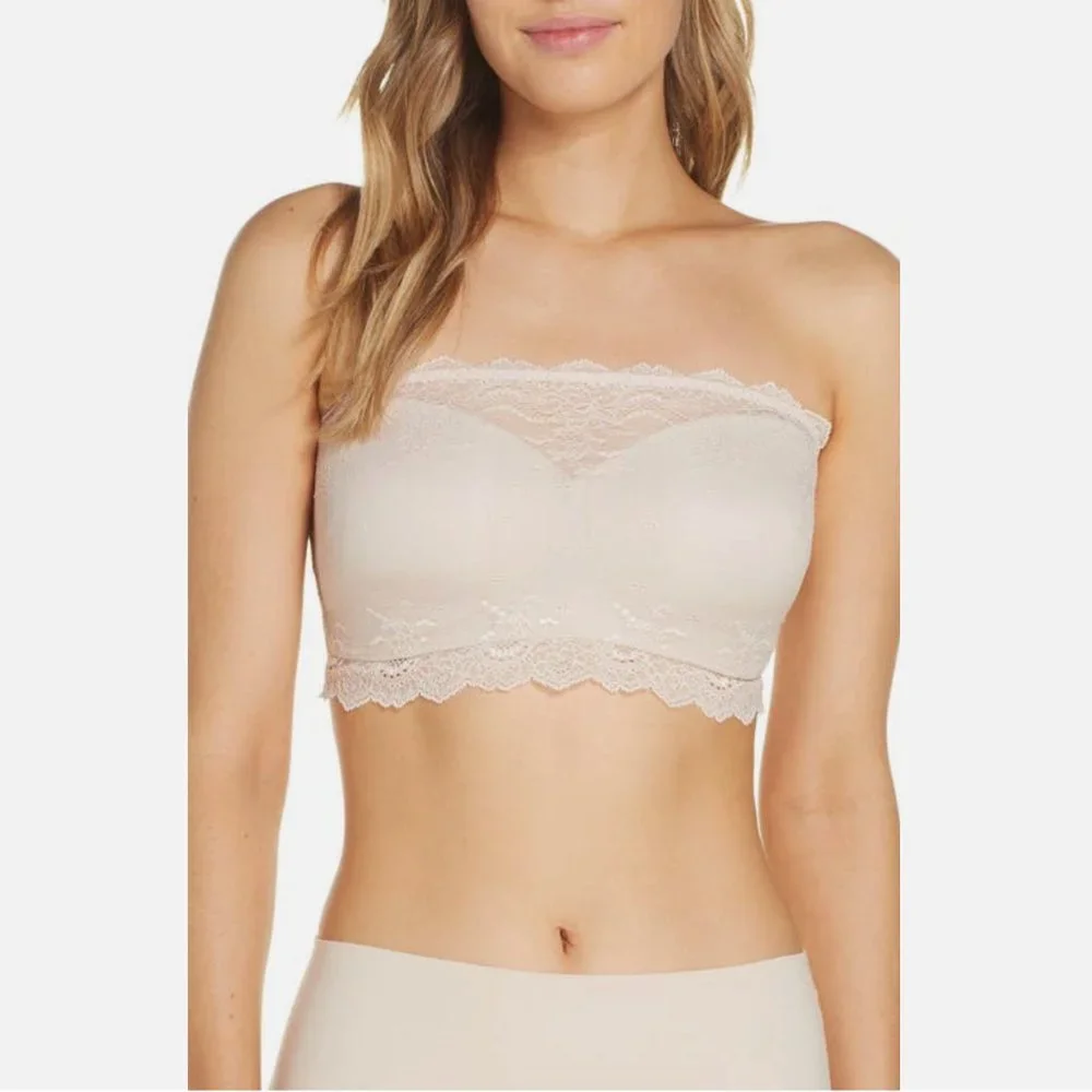NWT‎ $48 Spanx [ Small Medium Large XL ] Undie-Tectable Bandeau Lace Bra Nude